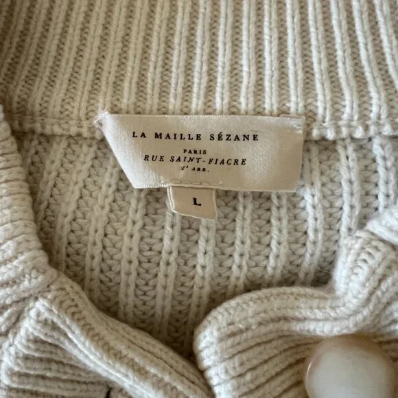 Sezane Lucas Jumper in Ecru Size L - Picture 3 of 3